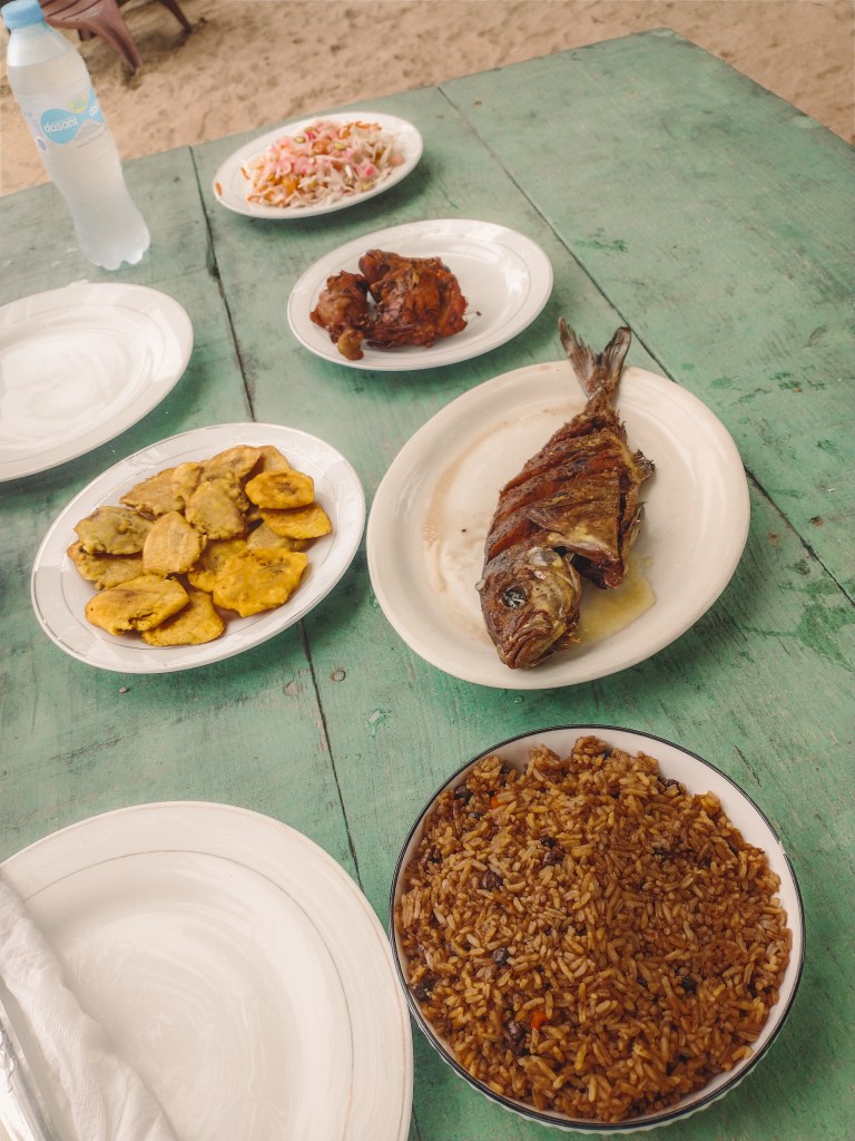 lunch beach dominican treehouse village