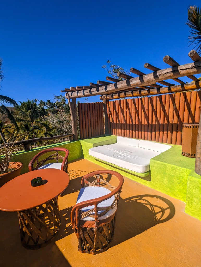 Daybed rooftop terrace room suite las alamandas mexico