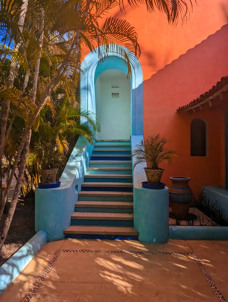 blue staircase las alamandas mexico