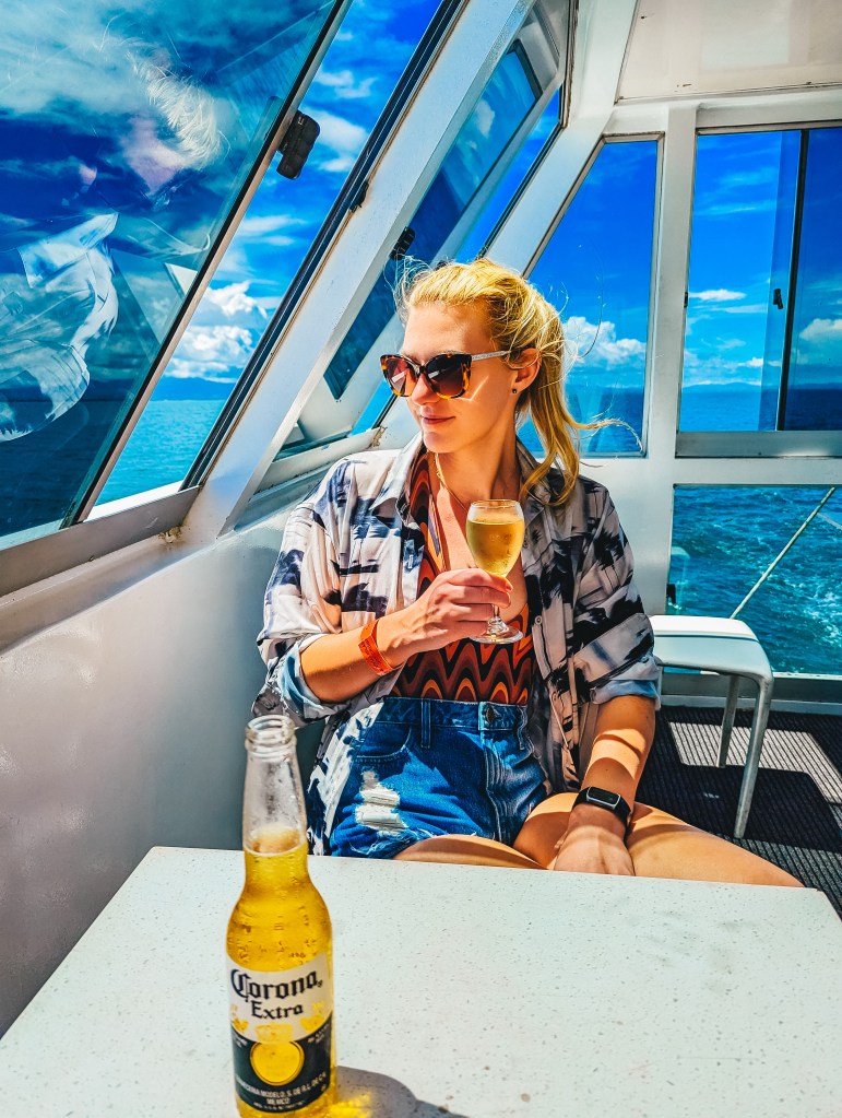 Captain Cook Cruises wine drink Tivua island