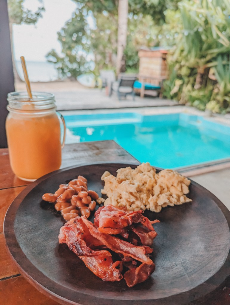 breakfast poolside soultribe beach retreat siargao philippines
