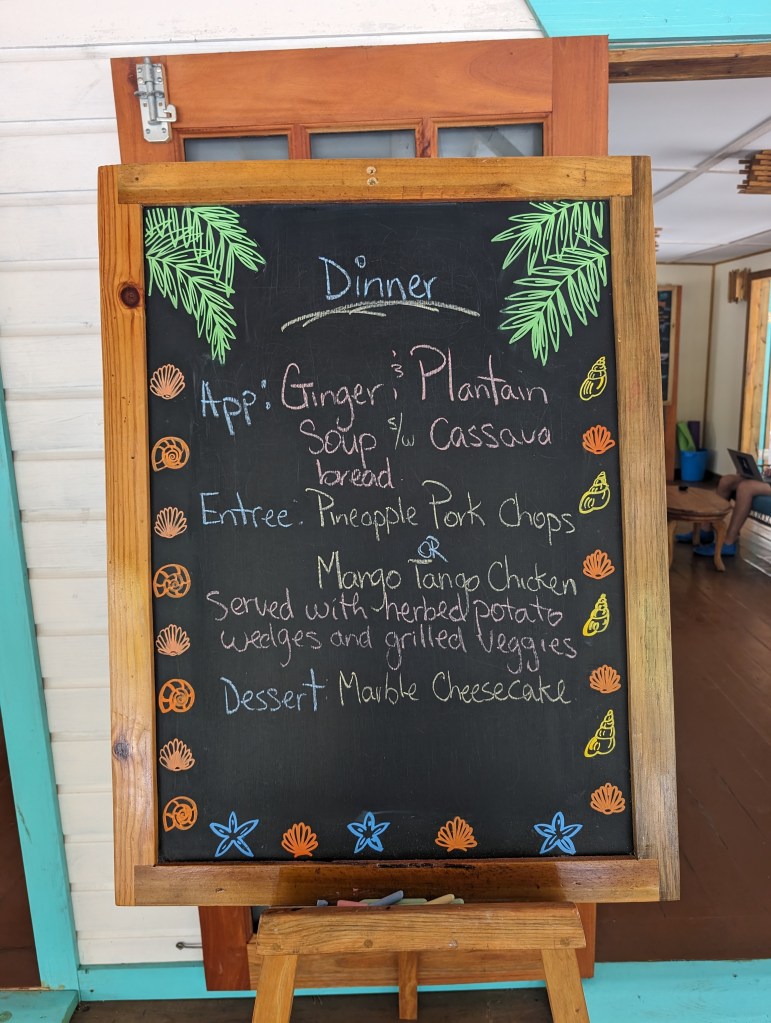 pelican beach south water caye menu