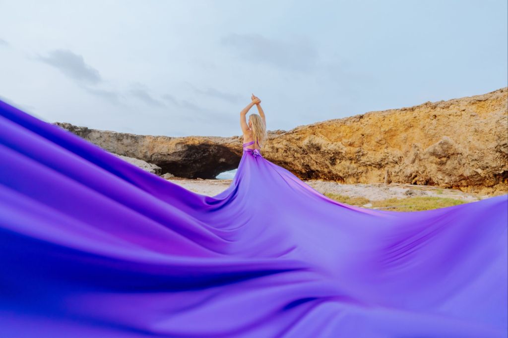 flying dress photoshoot aruba