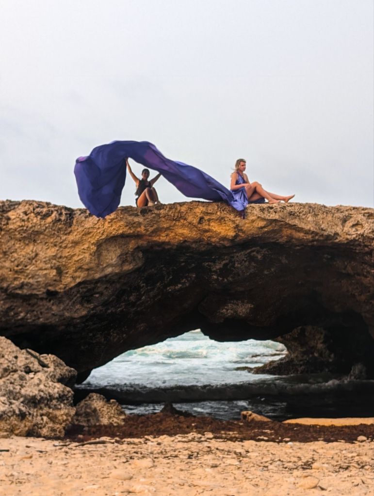 flying dress photoshoot aruba