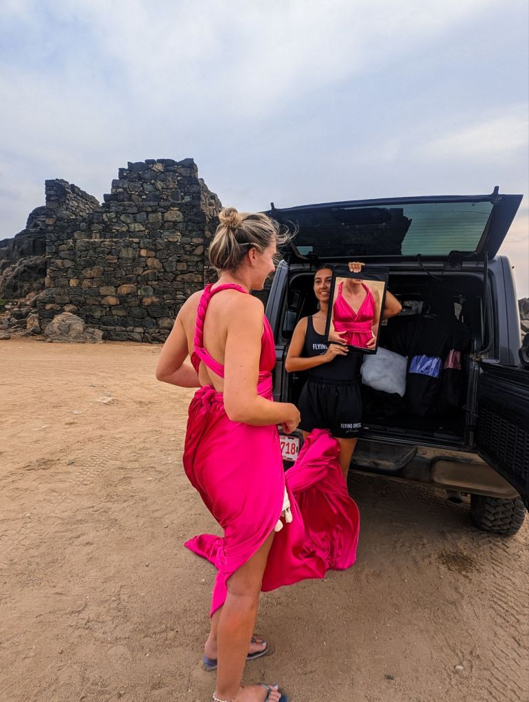 flying dress photoshoot aruba