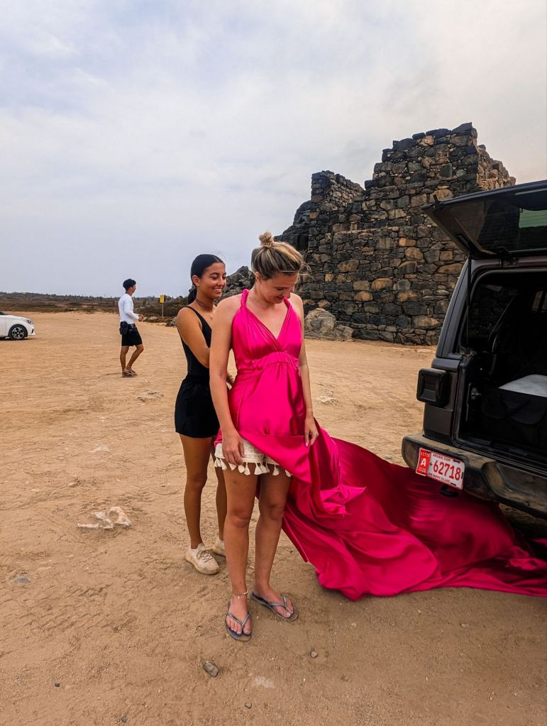 flying dress photoshoot aruba