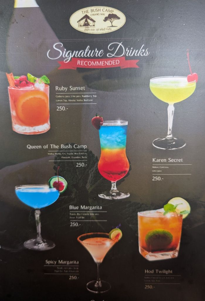 bush camp chiang mai thailand drinks